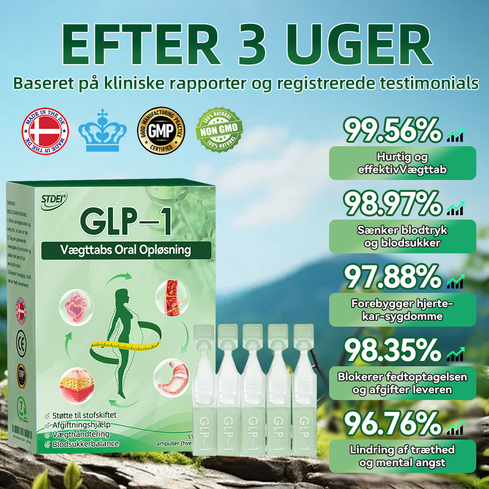 STDEI® GLP-1 Vægttabs Oral Opløsning 🔥Bare én dosis om dagen – allerede efter 7 dage kan du se tydelig effekt 👩⚕️ Virker mod overvægt, hjerte-kar-sygdomme, diabetes, søvnapnø, ledproblemer og mere🌻