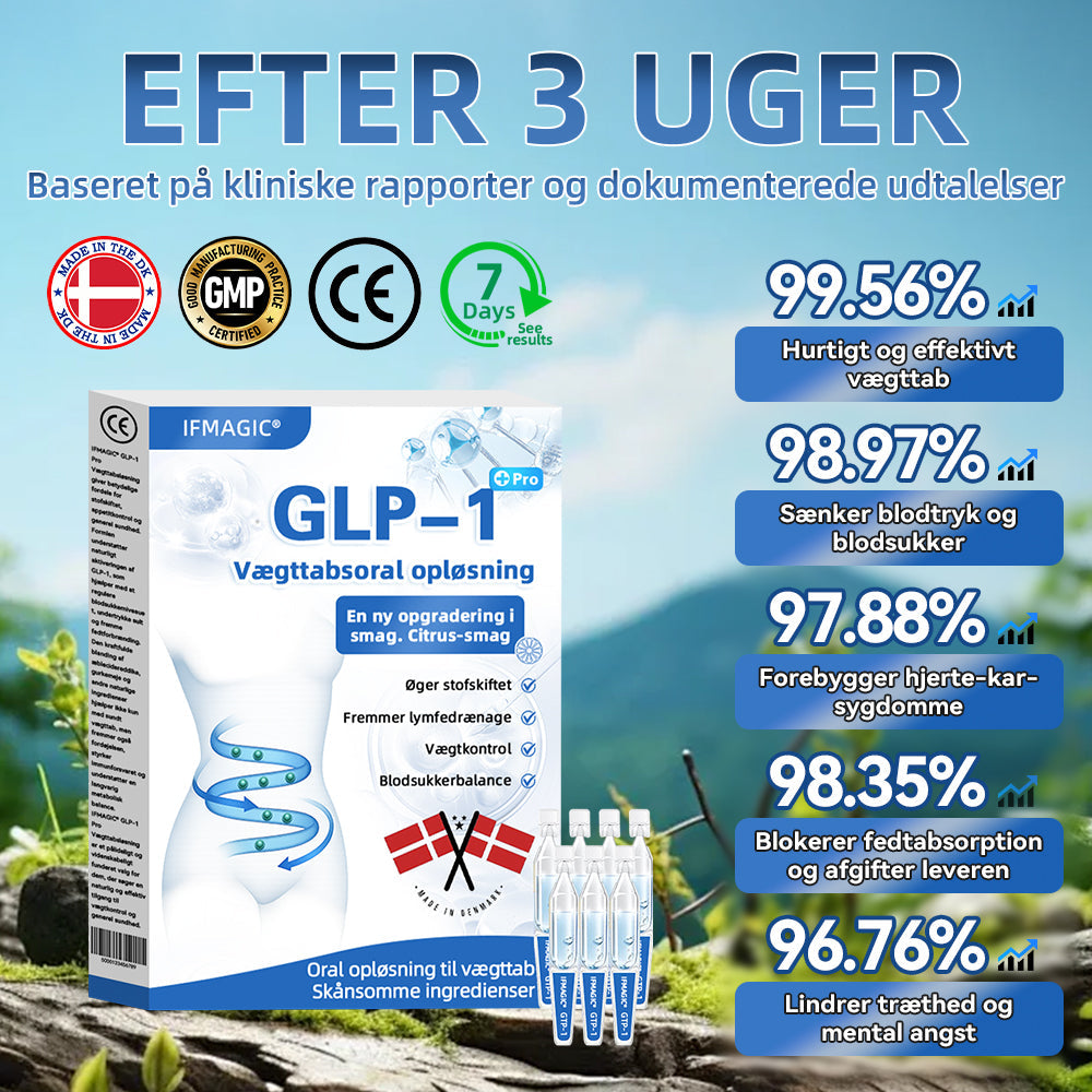 IFMAGIC® GLP-1 Pro Vægttab Oral Opløsning👩⚕️En dosis om dagen – synlige resultater inden for 7 dage🔥Velegnet til kroniske sygdomme, fedme, diabetes, hjerte-kar-sygdomme🪷