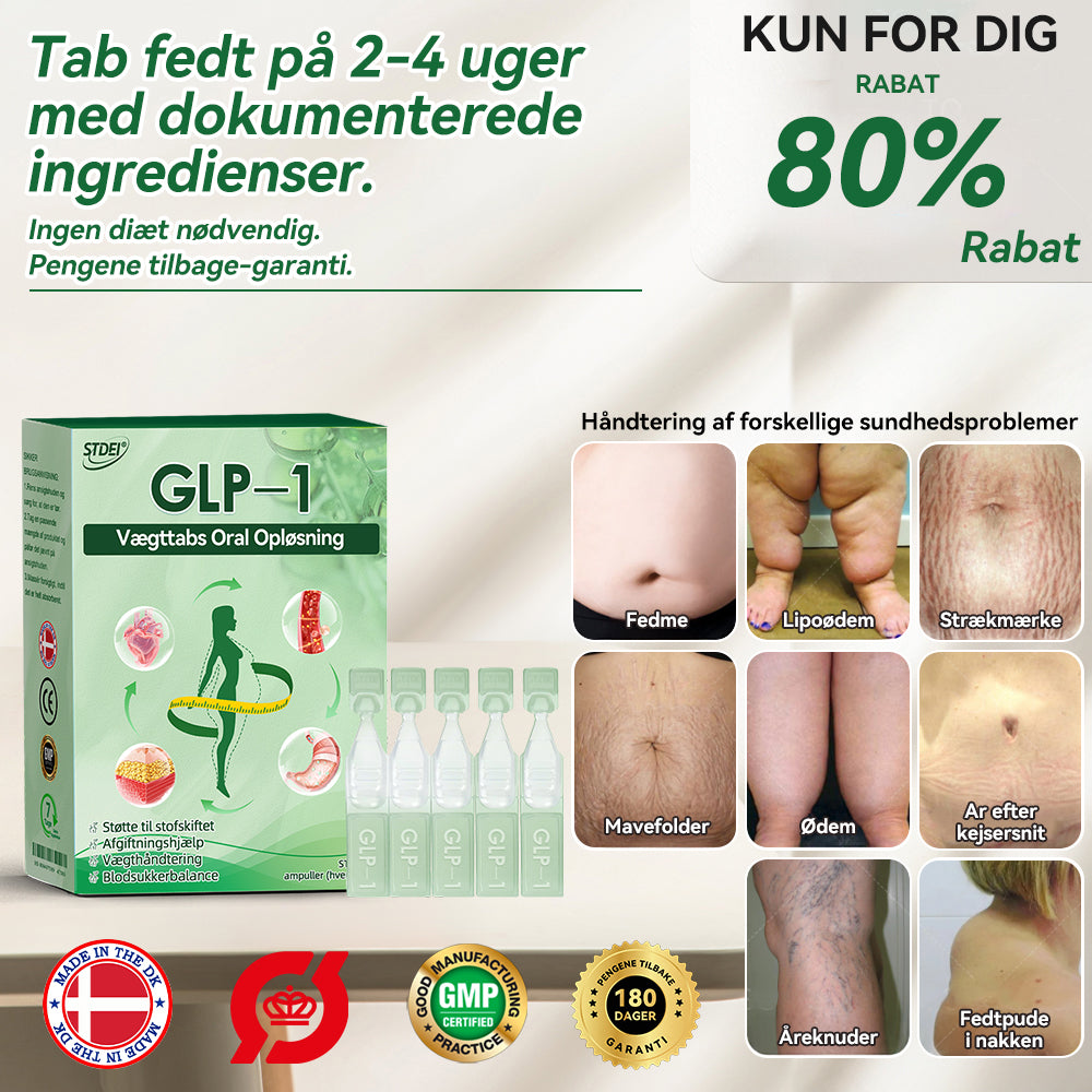 STDEI® GLP-1 Vægttabs Oral Opløsning 🔥Bare én dosis om dagen – allerede efter 7 dage kan du se tydelig effekt 👩⚕️ Virker mod overvægt, hjerte-kar-sygdomme, diabetes, søvnapnø, ledproblemer og mere🌻