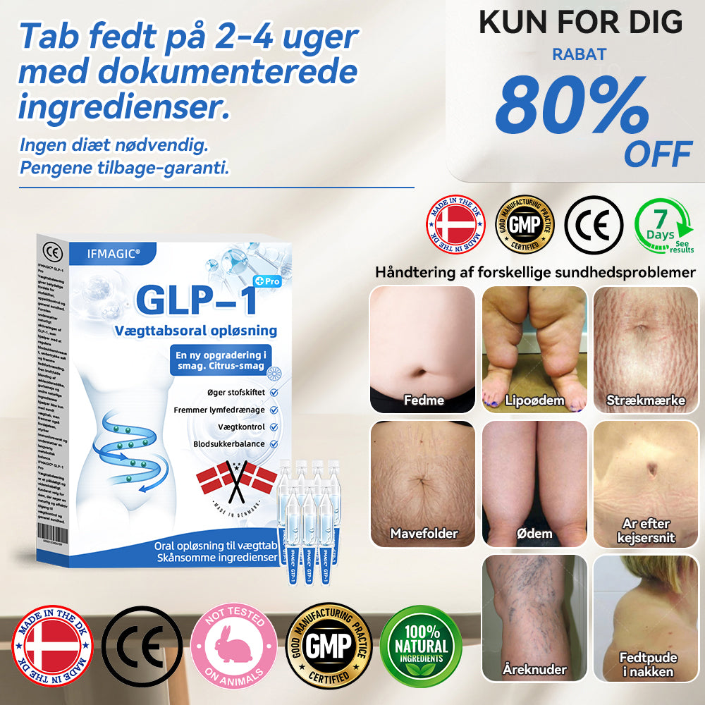 IFMAGIC® GLP-1 Pro Vægttab Oral Opløsning👩⚕️En dosis om dagen – synlige resultater inden for 7 dage🔥Velegnet til kroniske sygdomme, fedme, diabetes, hjerte-kar-sygdomme🪷