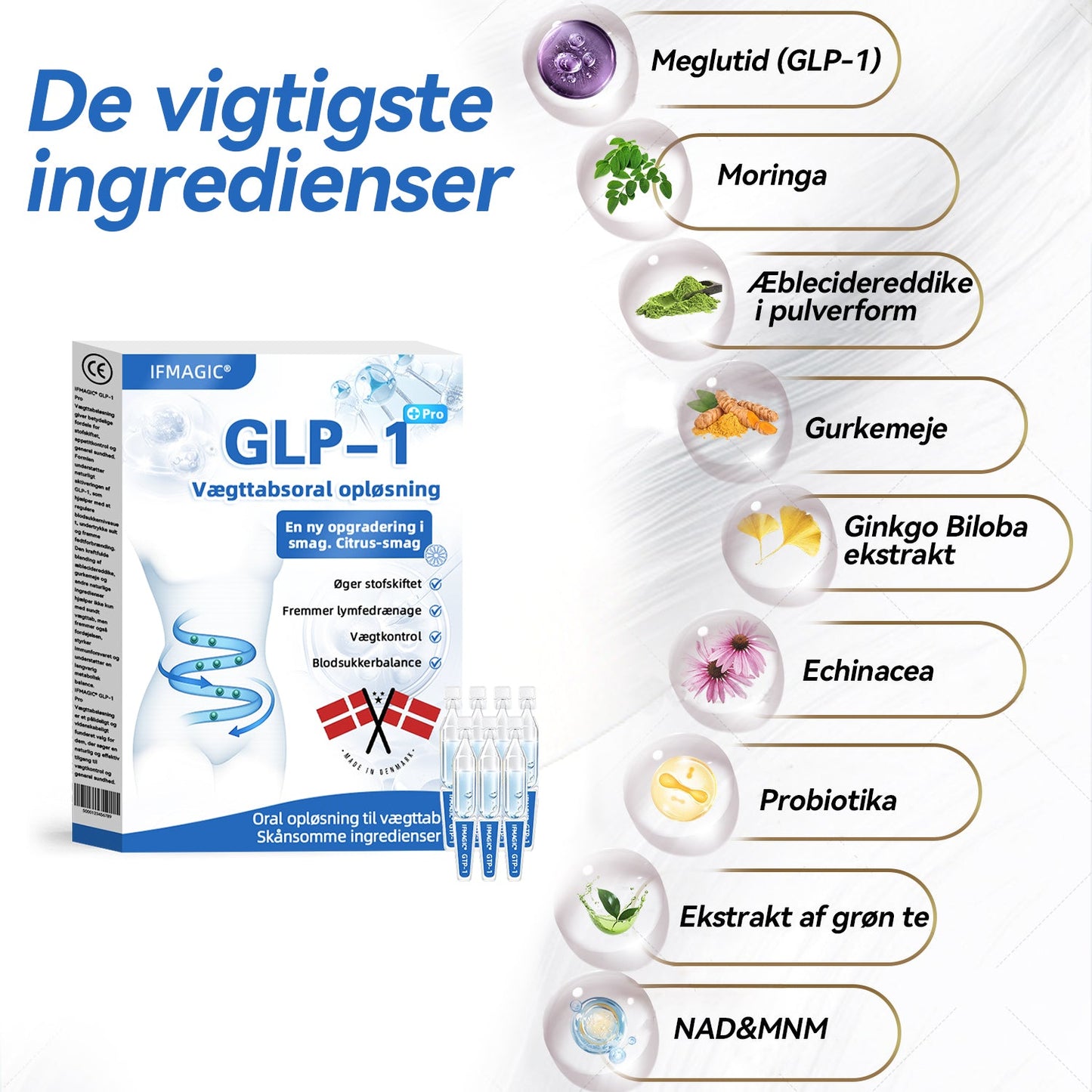 IFMAGIC® GLP-1 Pro Vægttab Oral Opløsning👩⚕️En dosis om dagen – synlige resultater inden for 7 dage🔥Velegnet til kroniske sygdomme, fedme, diabetes, hjerte-kar-sygdomme🪷