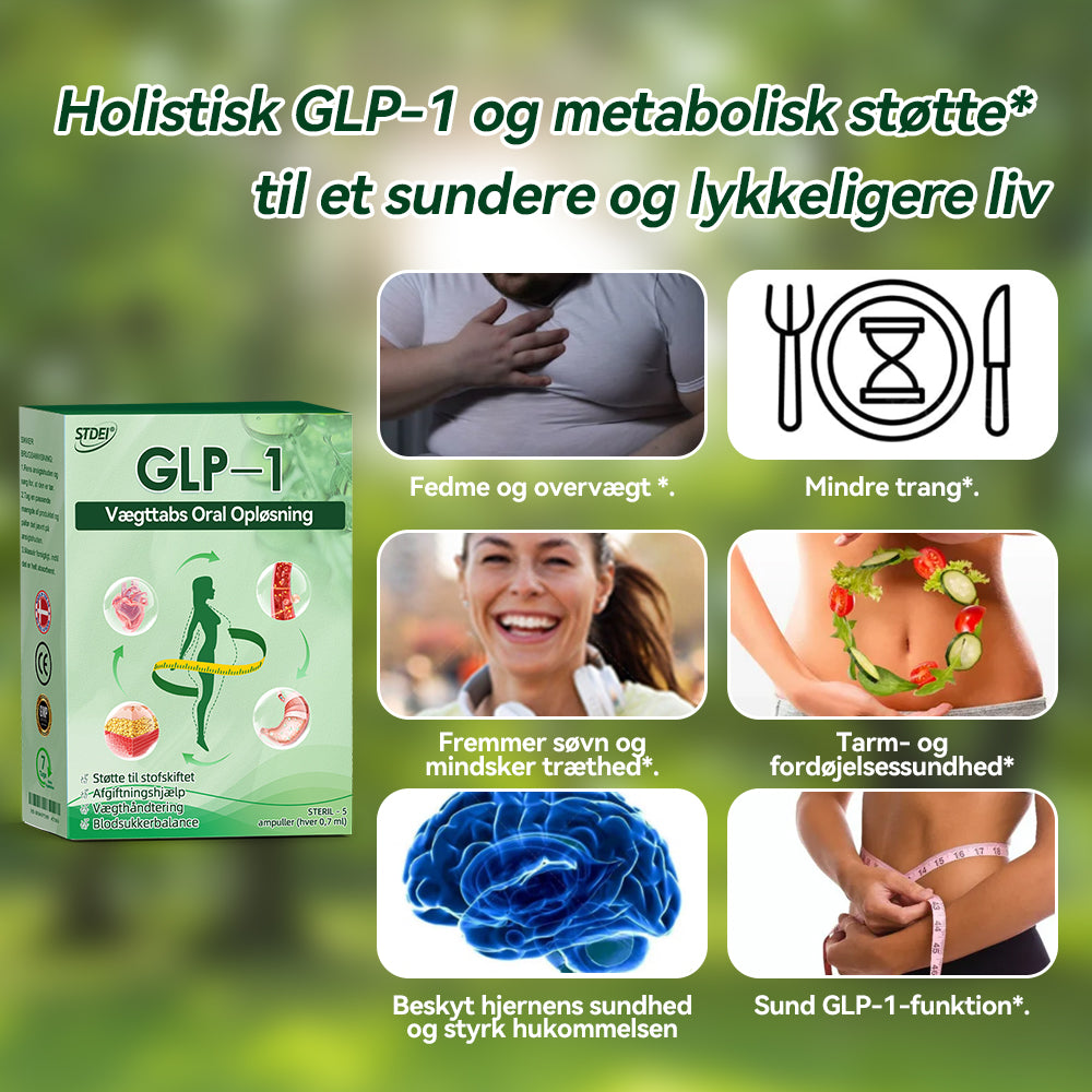 STDEI® GLP-1 Vægttabs Oral Opløsning 🔥Bare én dosis om dagen – allerede efter 7 dage kan du se tydelig effekt 👩⚕️ Virker mod overvægt, hjerte-kar-sygdomme, diabetes, søvnapnø, ledproblemer og mere🌻