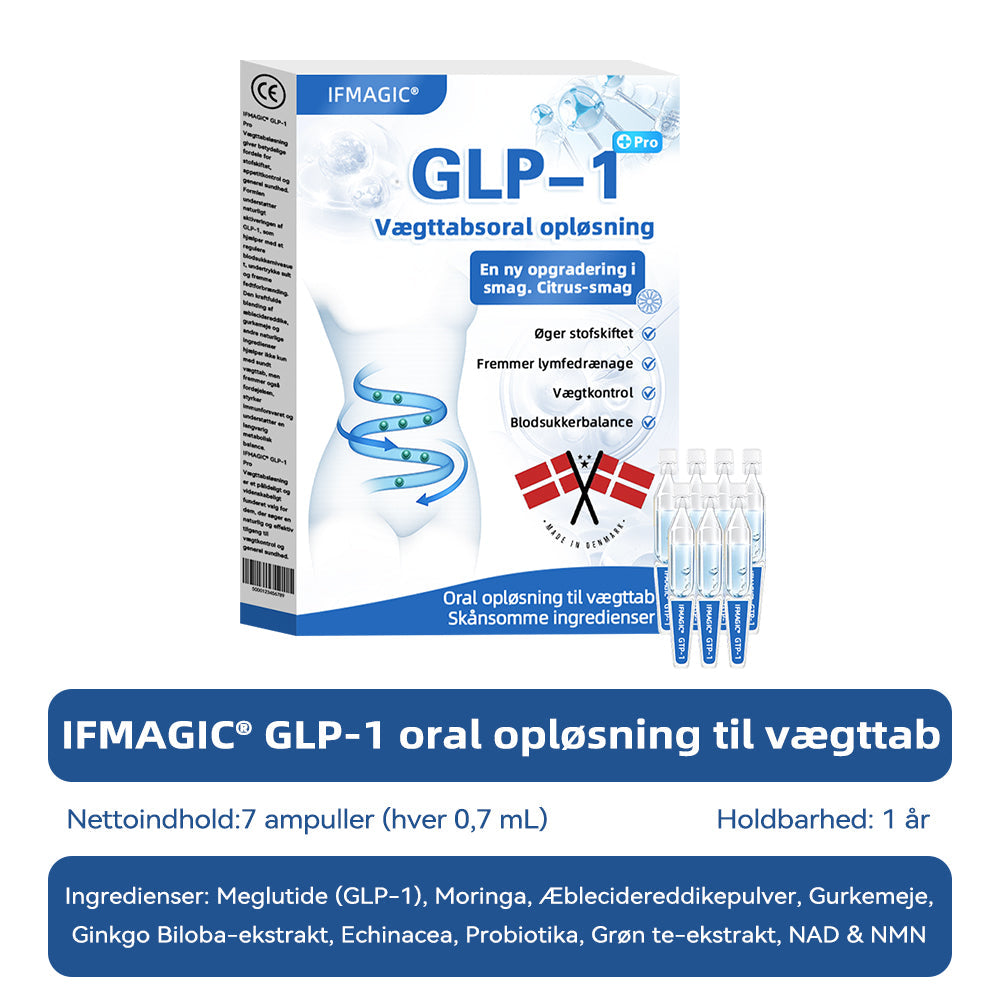IFMAGIC® GLP-1 Pro Vægttab Oral Opløsning👩⚕️En dosis om dagen – synlige resultater inden for 7 dage🔥Velegnet til kroniske sygdomme, fedme, diabetes, hjerte-kar-sygdomme🪷