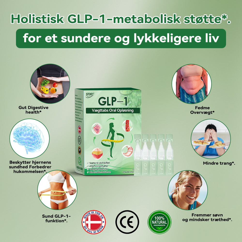 STDEI® GLP-1 Vægttabs Oral Opløsning 🔥Bare én dosis om dagen – allerede efter 7 dage kan du se tydelig effekt 👩⚕️ Virker mod overvægt, hjerte-kar-sygdomme, diabetes, søvnapnø, ledproblemer og mere🌻