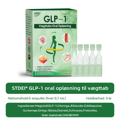 STDEI® GLP-1 Vægttabs Oral Opløsning 🌸 Bare én dosis om dagen – allerede efter 7 dage kan du se tydelig effekt ✅ Virker mod overvægt, hjerte-kar-sygdomme, diabetes, søvnapnø, ledproblemer og mere🔥