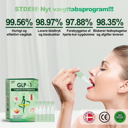 STDEI® GLP-1 Vægttabs Oral Opløsning 🌸 Bare én dosis om dagen – allerede efter 7 dage kan du se tydelig effekt ✅ Virker mod overvægt, hjerte-kar-sygdomme, diabetes, søvnapnø, ledproblemer og mere🔥